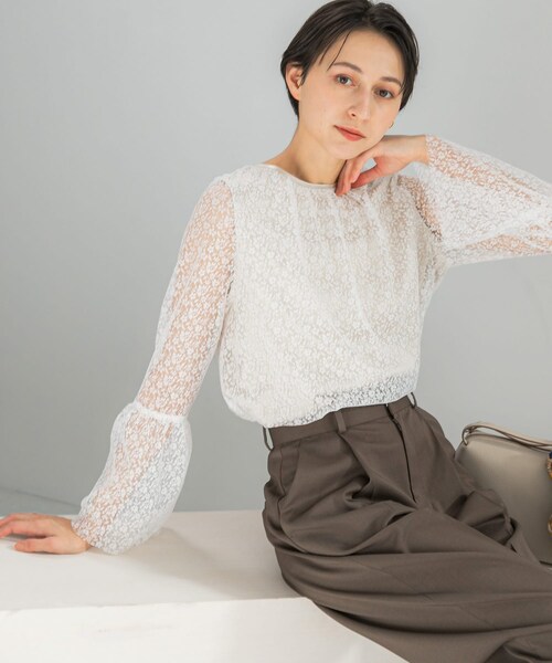 URBAN RESEARCH ROSSO（アーバンリサーチロッソ）の「フレアスリーブレースブラウス（シャツ/ブラウス・レディース・WHITE/SAX/BLACK・Free）」の12枚目の写真