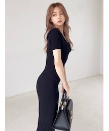 RESEXXY | フロントクロスオフショルニットワンピース(ワンピース)