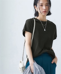 nissen | ＵＶカット綿１００％フライス素材フレンチスリーブＴシャツ(Tシャツ/カットソー)