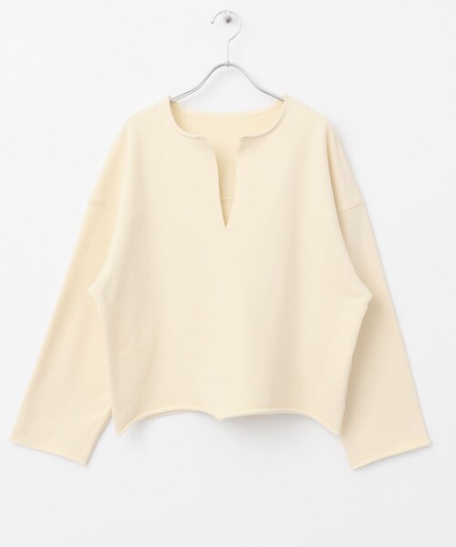 SENSE OF PLACE by URBAN RESEARCH（センスオブプレイスバイアーバンリサーチ）の「Vネックルーズスウェット（スウェット・レディース・OFF WHITE/CORAL/BLACK・one）」の16枚目の写真