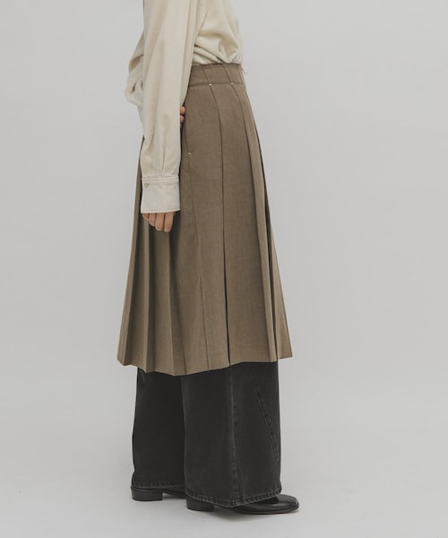 KBF（ケイビーエフ）の「プリーツミディスカート（スカート・レディース・CHARCOAL/BROWN・One）」の5枚目の写真