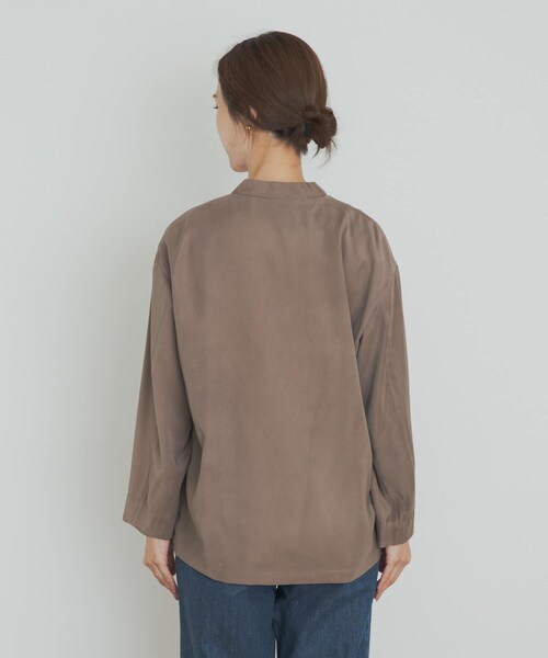 URBAN RESEARCH DOORS（アーバンリサーチドアーズ）の「ノーカラージャケット（ノーカラージャケット・レディース・GREIGE/BLACK・M）」の13枚目の写真