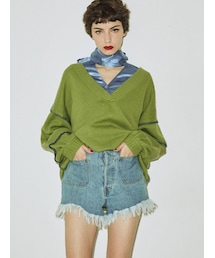 jouetie | Vネックドッキングニット(ニット/セーター)