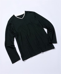 nissen | 重ね着風VネックTシャツ【３L以上お腹ゆったり】(Tシャツ/カットソー)