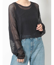 Ungrid | ショートメッシュロングスリーブTee(Tシャツ/カットソー)