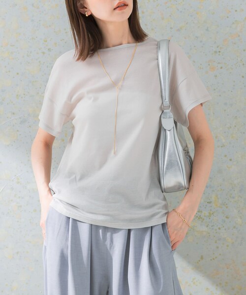 URBAN RESEARCH ROSSO（アーバンリサーチロッソ）の「シアーフライスTシャツ（Tシャツ/カットソー・レディース・L.GREIGE/D.NAVY・FREE）」の4枚目の写真