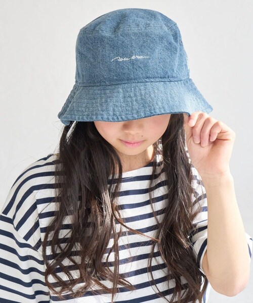 ROPE' PICNIC（ロペピクニック）の「【KIDS/キッズ】【NEW ERA(R)/ニューエラ別注】BUCKET HAT/リンクコーデ（ハット・キッズ・ブラック/ブルー系・F）」の3枚目の写真