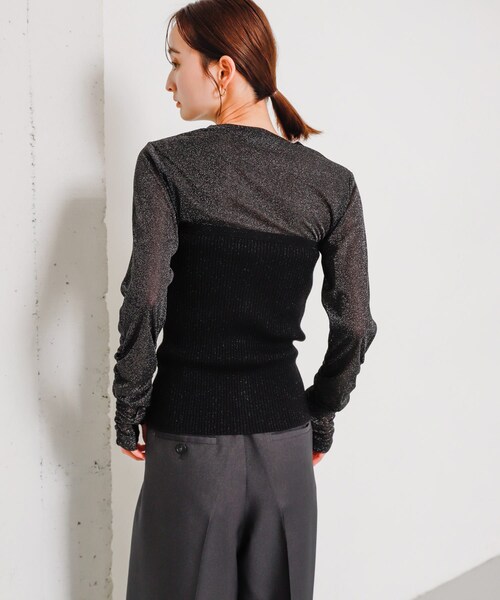 SENSE OF PLACE by URBAN RESEARCH（センスオブプレイスバイアーバンリサーチ）の「ラメジップニットビスチェ（その他トップス・レディース・GRAY/BLACK/YELLOW・one）」の12枚目の写真