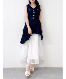 dazzlin | アシメプリーツジレワンピース(ワンピース)