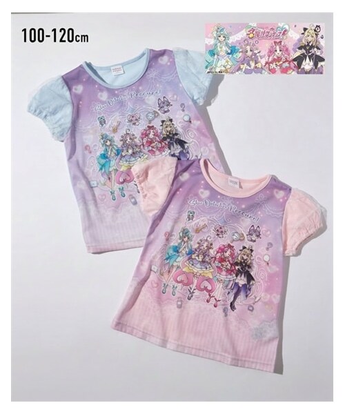 nissen（ニッセン）の「【名探偵プリキュア！】パネル半袖プリントTシャツ（女の子）（Tシャツ/カットソー・キッズ・ピンク/サックス・100/110/120）」の2枚目の写真