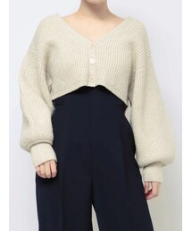 MERCURYDUO | 片畦クロップドスパンコールニットカーディガン(カーディガン/ボレロ)