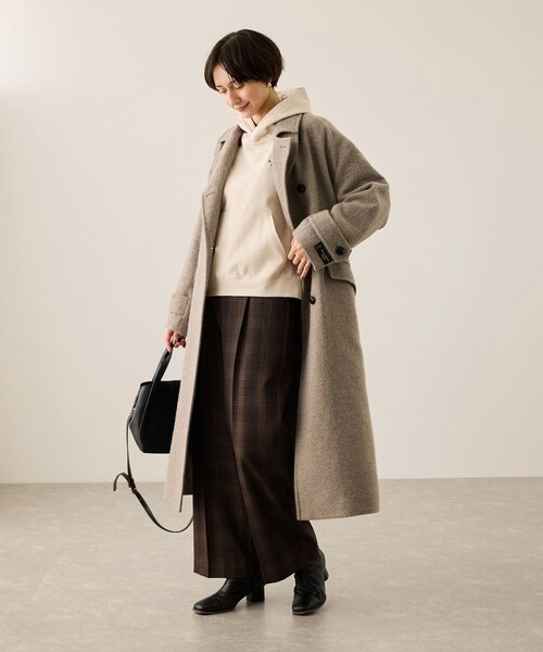 ROPE' PICNIC（ロペピクニック）の「【le coq sportif/ルコックスポルティフ】防風リブニットフーディースウェット/UVカット（パーカー・レディース・ベージュ/グリーン/ネイビー・F）」の6枚目の写真