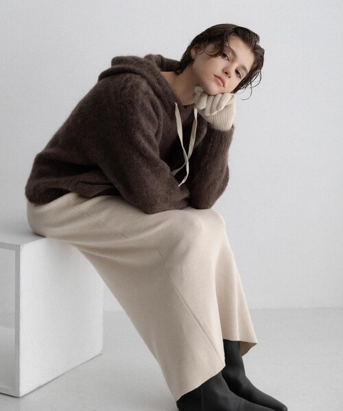 URBAN RESEARCH Sonny Label（アーバンリサーチサニーレーベル）の「フーディシャギーニットプルオーバー（ニット/セーター・レディース・グレー/ブラウン/ネイビー・Free）」の13枚目の写真