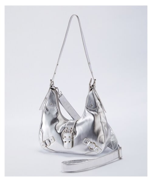 nissen（ニッセン）の「肩ひも長め　スタッズデザインバックル付２WAYショルダーバッグ（ショルダーバッグ・メンズ・黒/ボルドー/シルバー・Y/LL）」の6枚目の写真