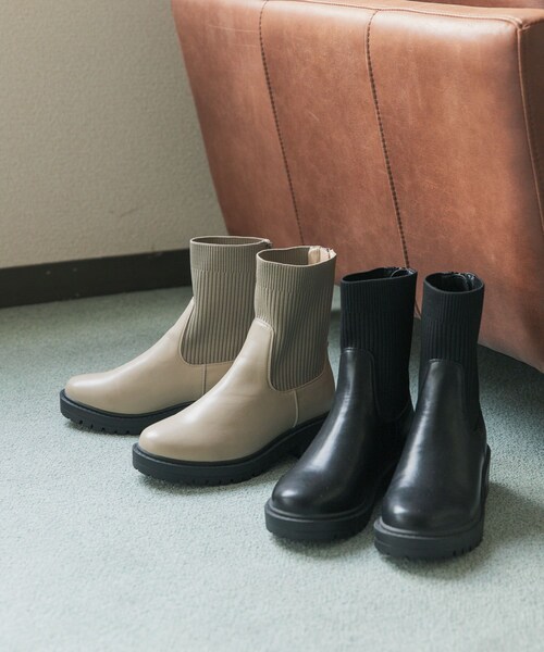 URBAN RESEARCH DOORS（アーバンリサーチドアーズ）の「ニットドッキングブーツ（ブーツ・レディース・BEIGE/BLACK・36/37/38）」の19枚目の写真
