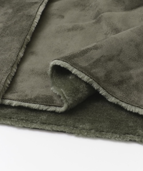 SENSE OF PLACE by URBAN RESEARCH(センスオブプレイスバイアーバンリサーチ)の「ノーカラームートンコート∴(ムートンコート・レディース・NAVY/GREIGE/KHAKI・FREE)」の16枚目の写真