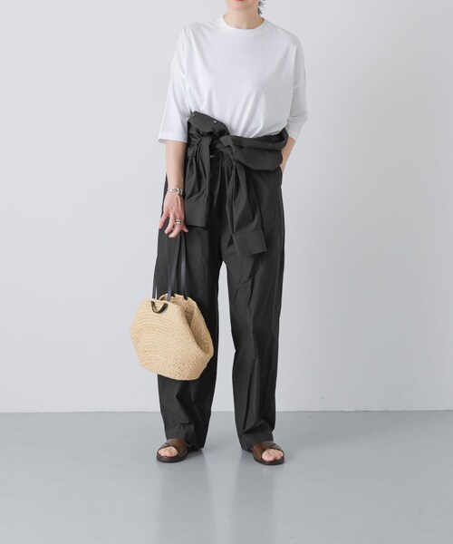 かぐれ（カグレ）の「ワイド6分袖プルオーバー（Tシャツ/カットソー・レディース・OFF/INK BLACK/GREGE/BROWN・Free）」の12枚目の写真