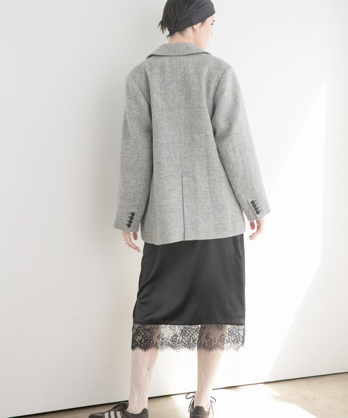 URBAN RESEARCH(アーバンリサーチ)の「ブリティッシュウールツイードジャケット(テーラードジャケット・レディース・L.GRAY/KHAKI・36/38)」の8枚目の写真