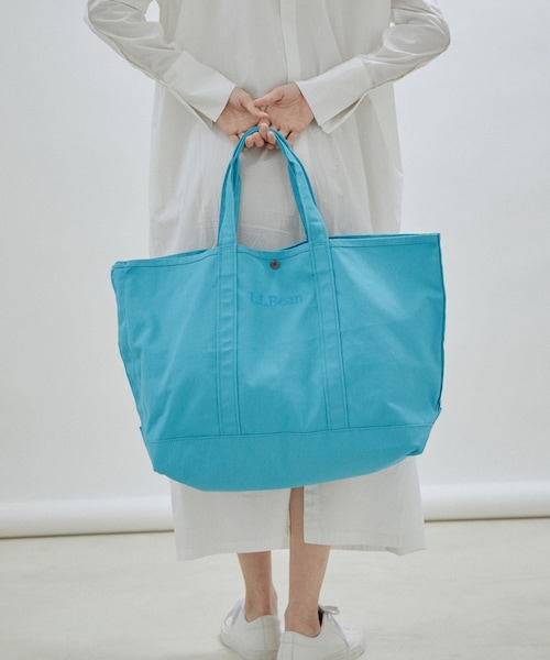 ADAM ET ROPE'(アダムエロペ)の「【雑誌掲載】【公式サイト限定】【L.L.Bean for SALON】別注Grocery Tote(トートバッグ・レディース・グリーン/ブルー/サックス/ピンク/イエロー・F)」の15枚目の写真