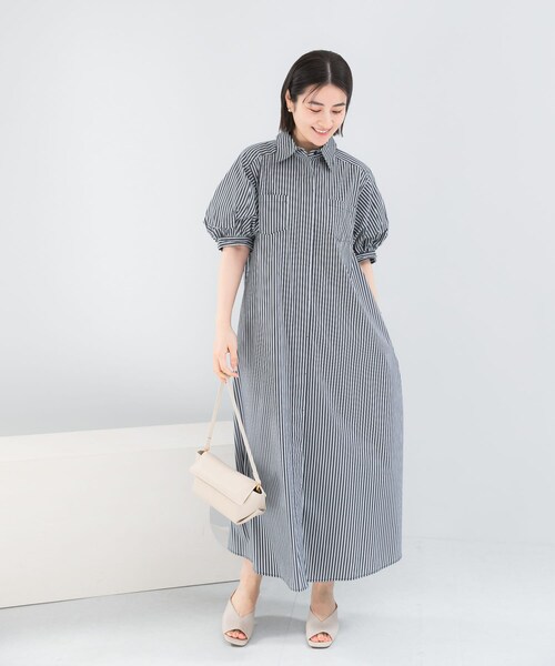 URBAN RESEARCH ROSSO（アーバンリサーチロッソ）の「『別注』ELENDEEK×ROSSO　RELAXY SHIRT ONE-PIECE（ワンピース・レディース・O.WHT/BLU/BLK・1）」の16枚目の写真