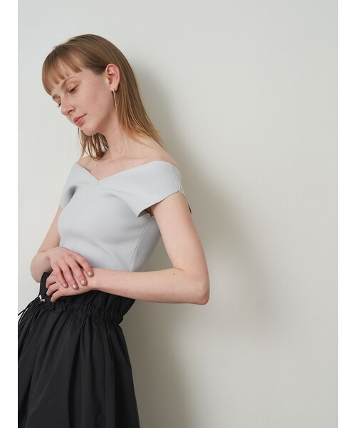 ELENDEEK（エレンディーク）の「2WAY KNIT TANK（ニット/セーター・レディース・グレー/ブラック/アイスブルー/ラベンダー・F）」の2枚目の写真