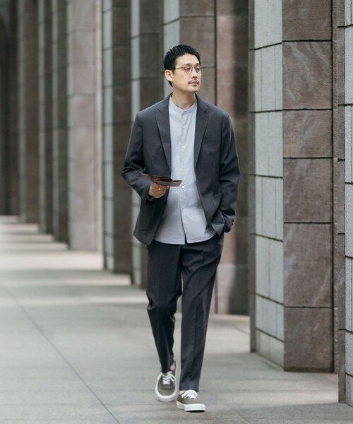 URBAN RESEARCH DOORS(アーバンリサーチドアーズ)の「LIFE STYLE TAILOR リネンライクコンフォータブルジャケット(テーラードジャケット・メンズ・NAVY/GRAY/OLV BROWN・S/M/L/XL)」の9枚目の写真