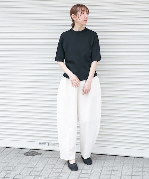ITEMS URBANRESEARCH（アイテムズ アーバンリサーチ）の「ソウバリハンソデニット（ニット/セーター・レディース・BLK/OFF/K.BEG・FREE）」の21枚目の写真