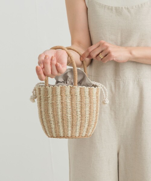 URBAN RESEARCH DOORS（アーバンリサーチドアーズ）の「巾着カゴバッグ（ハンドバッグ・レディース・BLACK/GRAGE・one）」の2枚目の写真