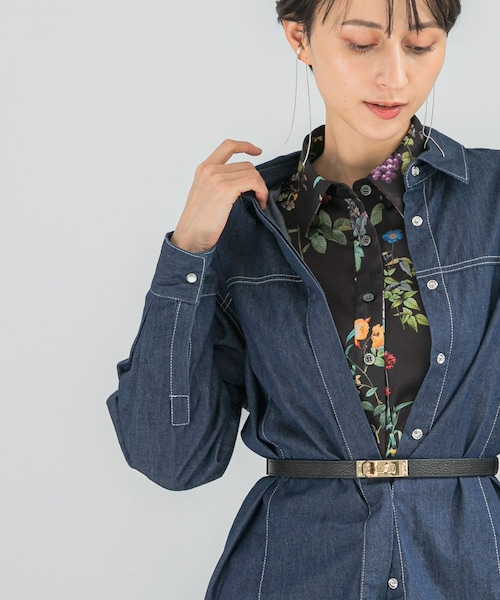 URBAN RESEARCH ROSSO（アーバンリサーチロッソ）の「ボタニカルプリントデザインシャツ（シャツ/ブラウス・レディース・OFF/BLACK・Free）」の2枚目の写真