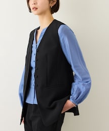 ROPE' | ダブルクロスストレッチフレアジレ/接触冷感・イージーケア・セットアップ対応(ベスト)