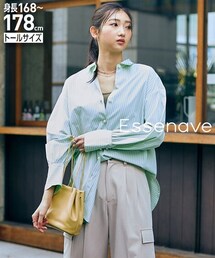 nissen | 高身長　ゆるシルエットパール調ボタンシャツ（トールサイズ）Essenave(シャツ/ブラウス)