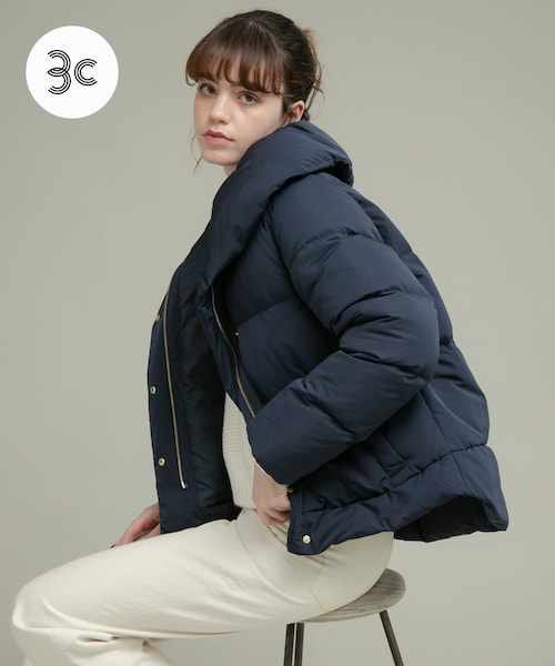 URBAN RESEARCH Sonny Label（アーバンリサーチサニーレーベル）の「『WEB限定』撥水ショールカラーミディコート（その他アウター・レディース・ブラック/ネイビー/ライトグレー・FREE）」の3枚目の写真