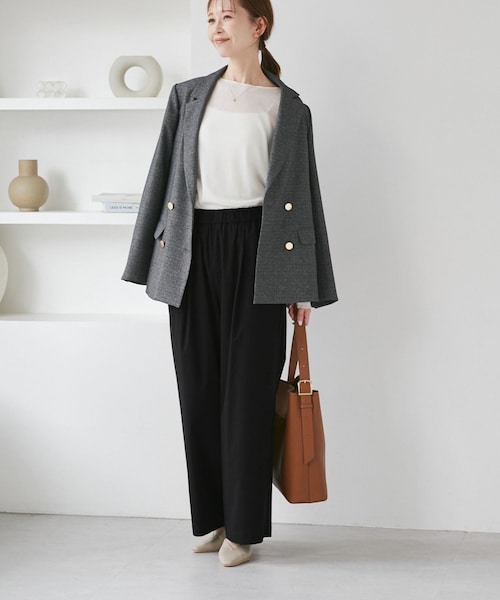 ROPE' PICNIC(ロペピクニック)の「キレイ目イージーワイドパンツ/UVカット(その他パンツ・レディース・ブラック/チャコール/ダークブラウン/ベージュ系・L/M/S)」の14枚目の写真