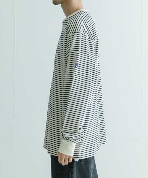 URBAN RESEARCH（アーバンリサーチ）の「Needles　Long-Sleeve Crew Neck T-shirts（Tシャツ/カットソー・メンズ・Nvy/Wht/Wht/Nvy・S/M/L）」の9枚目の写真