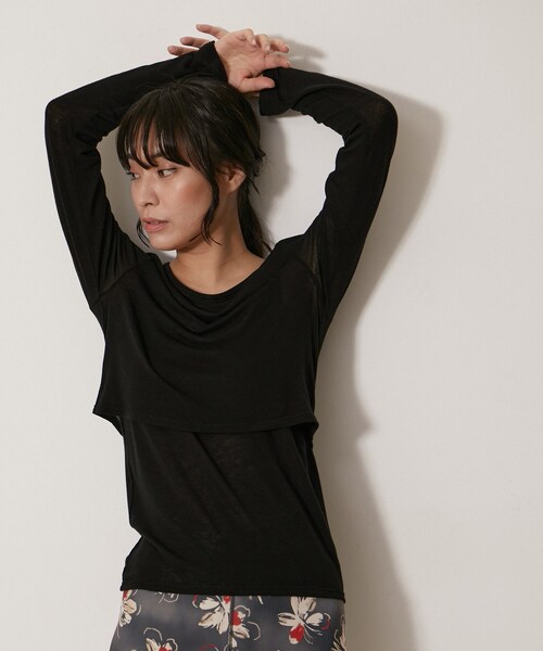 NERGY（ナージー）の「【SET】カシミアシルクレイヤードトップス（アンサンブル・レディース・ブラック/オフホワイト/ラベンダー/オレンジ・F）」の17枚目の写真