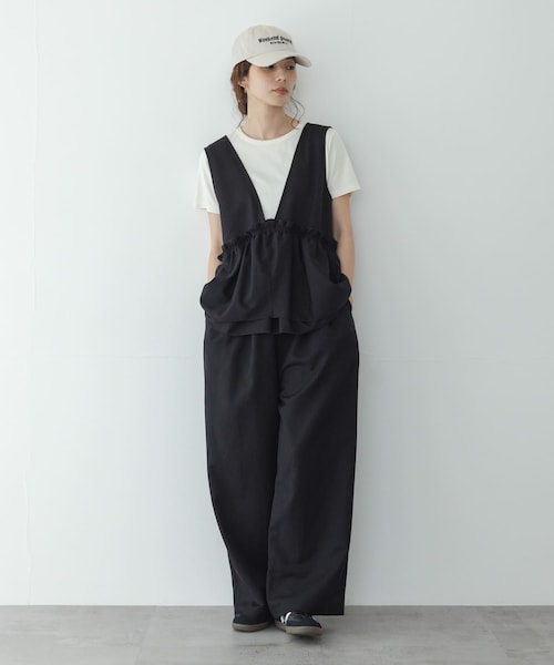 URBAN RESEARCH Sonny Label（アーバンリサーチサニーレーベル）の「ペプラムフリルアソートオールインワン（つなぎ/オールインワン・レディース・ブラック/デニム・36/38）」の10枚目の写真