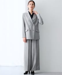 nissen | 【レディーススーツ】ダブルブレストジャケットパンツスーツ（テーラードジャケット＋ワイドパンツ）(フォーマルスーツ/小物)