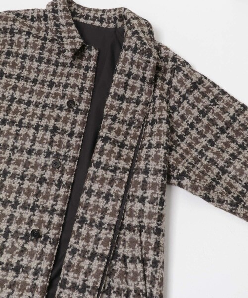 URBAN RESEARCH（アーバンリサーチ）の「semoh　Check Coat（ステンカラーコート・メンズ・BEIGE・2）」の8枚目の写真