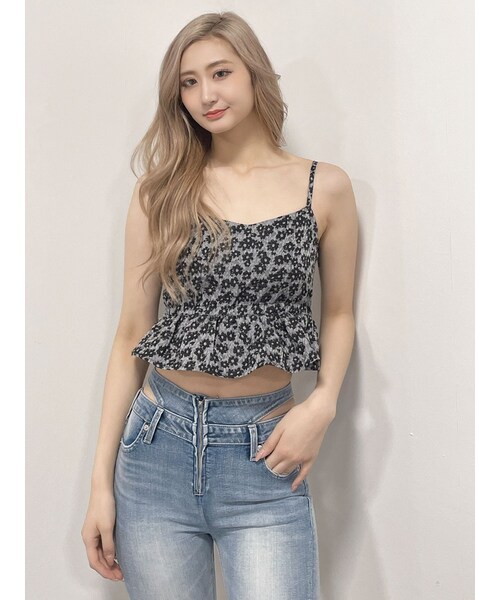 GYDA（ジェイダ）の「フラワージャカードキャミブラウス（シャツ/ブラウス・レディース・ライトミックス/ダークミックス・F）」の6枚目の写真