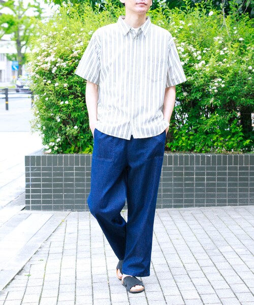 URBAN RESEARCH Sonny Label（アーバンリサーチサニーレーベル）の「インドコットンストライプシャツ（シャツ/ブラウス・メンズ・オフ/ブルー・M/L）」の14枚目の写真