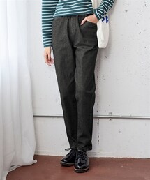 nissen | 大きいサイズ  超ラクチンデニムテーパードレギンスパンツ（ゆったりヒップ）（選べる２レングス）(パンツ)