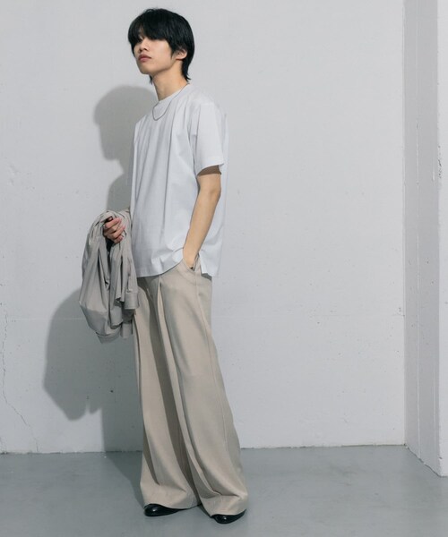 SENSE OF PLACE by URBAN RESEARCH（センスオブプレイスバイアーバンリサーチ）の「シルケットTシャツ(5分袖)（Tシャツ/カットソー・メンズ・WHITE/BLACK/CHARCOAL/GREEN・S/M/L）」の11枚目の写真