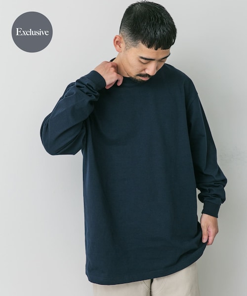 URBAN RESEARCH DOORS（アーバンリサーチドアーズ）の「『別注』HANES×DOORS　BEEFY-T DOORS FIT LONG-SLEEVE（Tシャツ/カットソー・メンズ・ホワイト/グレー/ダークグレー/ブラック/ネイビー・M/L/XL/XXL）」の5枚目の写真