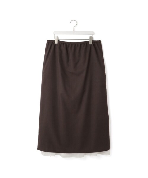 ADAM ET ROPE'(アダムエロペ)の「【JANE SMITH(ジェーンスミス)】WASHABLE WOOL TROPICAL LAYERED SKIRT(スカート・レディース・ブラウン・36)」の1枚目の写真