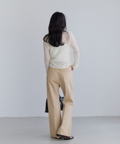 VIS(ビス)の「カラーフレアデニムパンツ(デニムパンツ・レディース・スミクロ/ベージュ/サックス・M/S)」の21枚目の写真