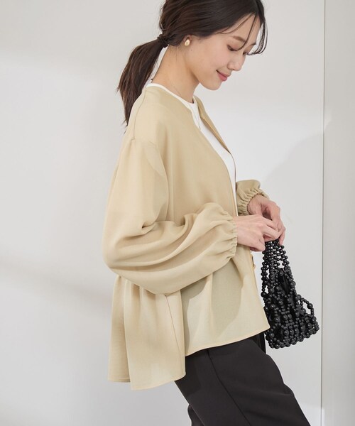 ROPE' PICNIC(ロペピクニック)の「メッシュペプラムブルゾン(ブルゾン・レディース・ブラック/ホワイト/ベージュ・38)」の22枚目の写真