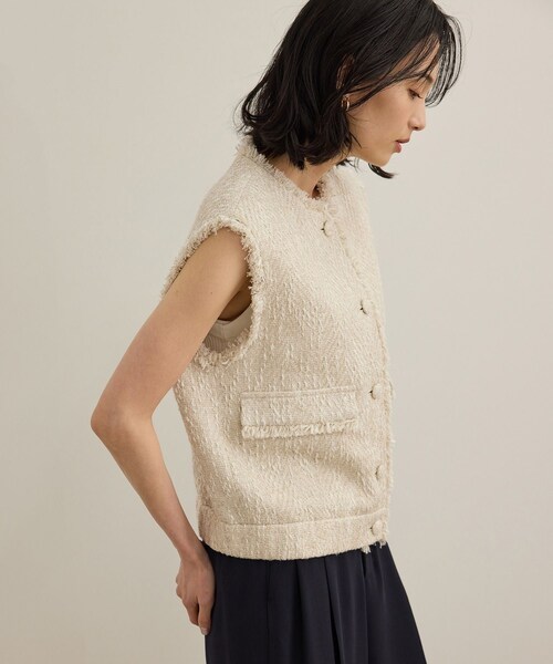 ROPE'（ロペ）の「サマーツイードジレ（ベスト・レディース・ブラック/オフホワイト・F）」の16枚目の写真