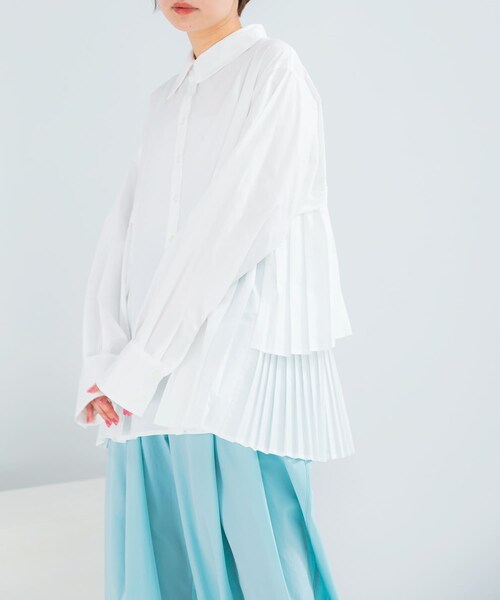 URBAN RESEARCH ROSSO（アーバンリサーチロッソ）の「ELENDEEK　PLEATS LAYERED SHIRTS（シャツ/ブラウス・レディース・O.WHT/BGE・Free）」の9枚目の写真