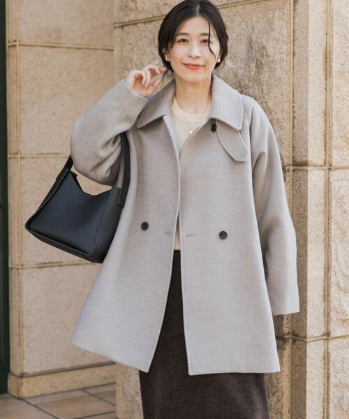 URBAN RESEARCH DOORS（アーバンリサーチドアーズ）の「『UR TECH』ミドル丈コート（テーラードジャケット・レディース・BRICK/杢BEIGE/NAVY・M）」の16枚目の写真