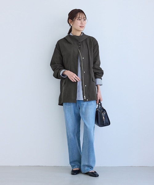 ROPE' PICNIC（ロペピクニック）の「ミドル丈マウンテンパーカー スプリングコート/花粉ガード・撥水（マウンテンパーカー・レディース・チャコール/ライトグレー/ダークブラウン/ネイビー・F）」の10枚目の写真